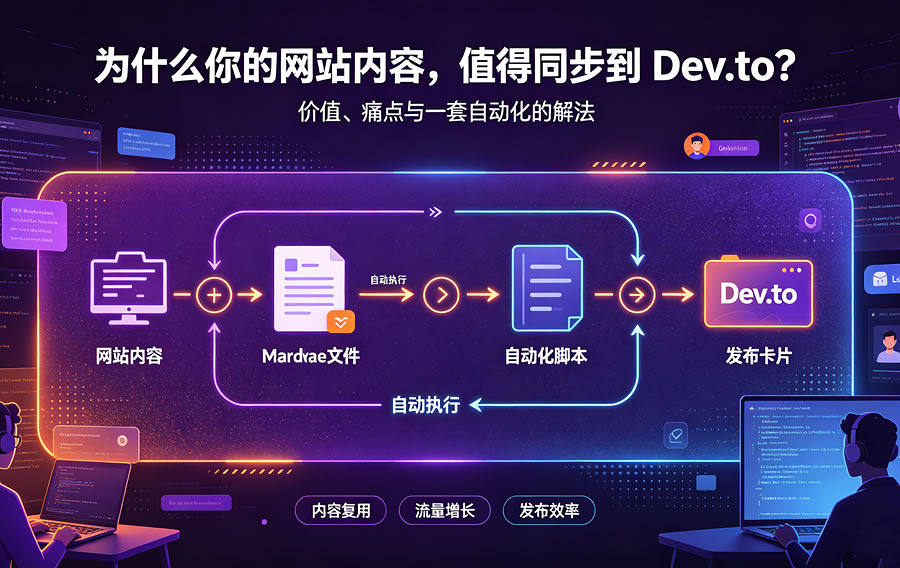 为什么你的网站内容，值得同步到 Dev.to？价值、痛点与一套自动化的解法（实操干货教程）