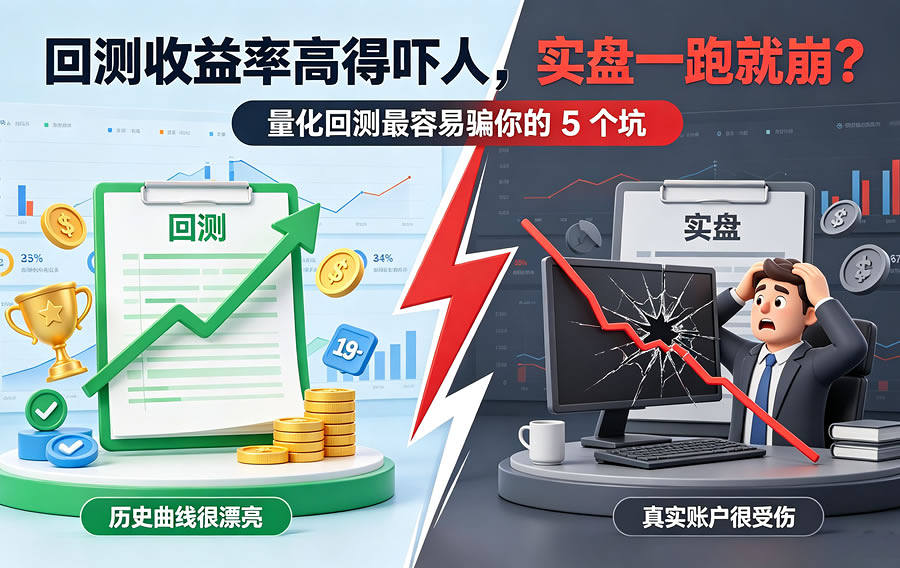 回测收益率高得吓人,实盘一跑就崩?量化回测最容易骗你的 5 个坑