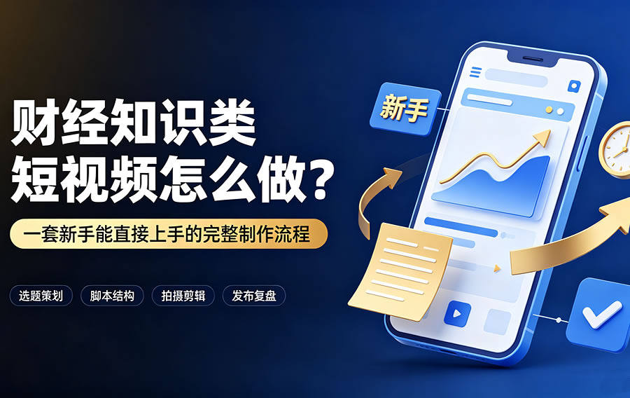 财经知识类短视频怎么做?一套新手能直接上手的完整制作流程