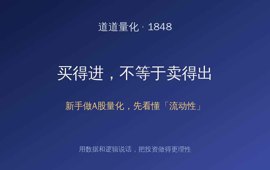 买得进，不等于卖得出：新手做A股量化，先看懂「流动性」